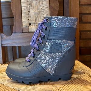 Sorel Kids' Lexie Ankle Boots Glitter Wedge